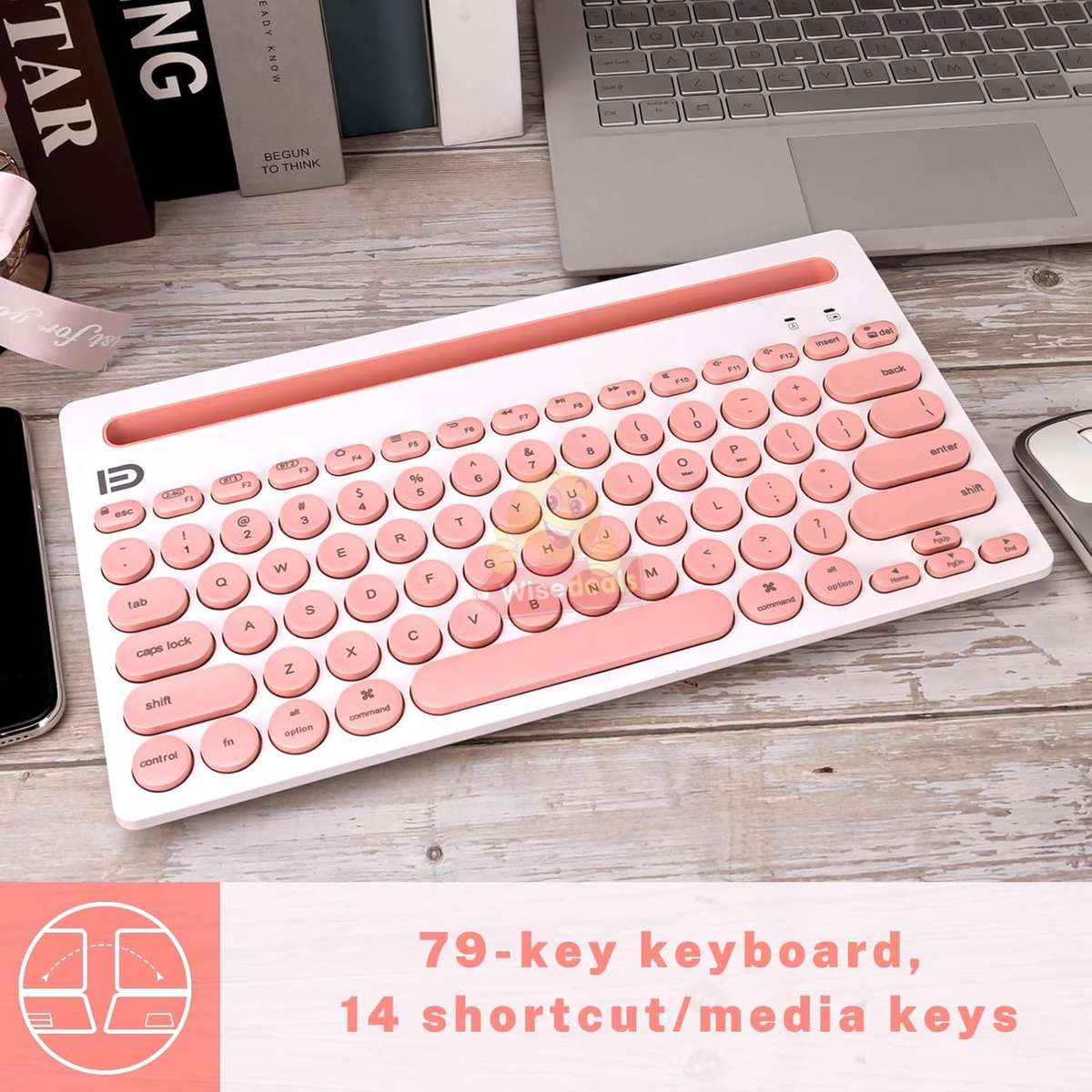 3 Channels Universal Wireless Bluetooth Slim Keyboard for Tablets Phone