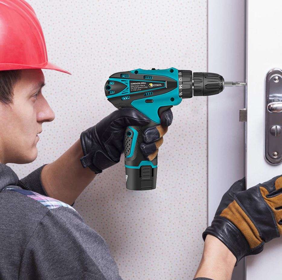 Drill Kit Set with Lithium Batteries and Accessories