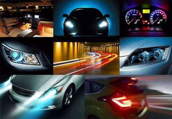 2 Piece 12V 15 LED Colourful Car Lamps with Remote Control