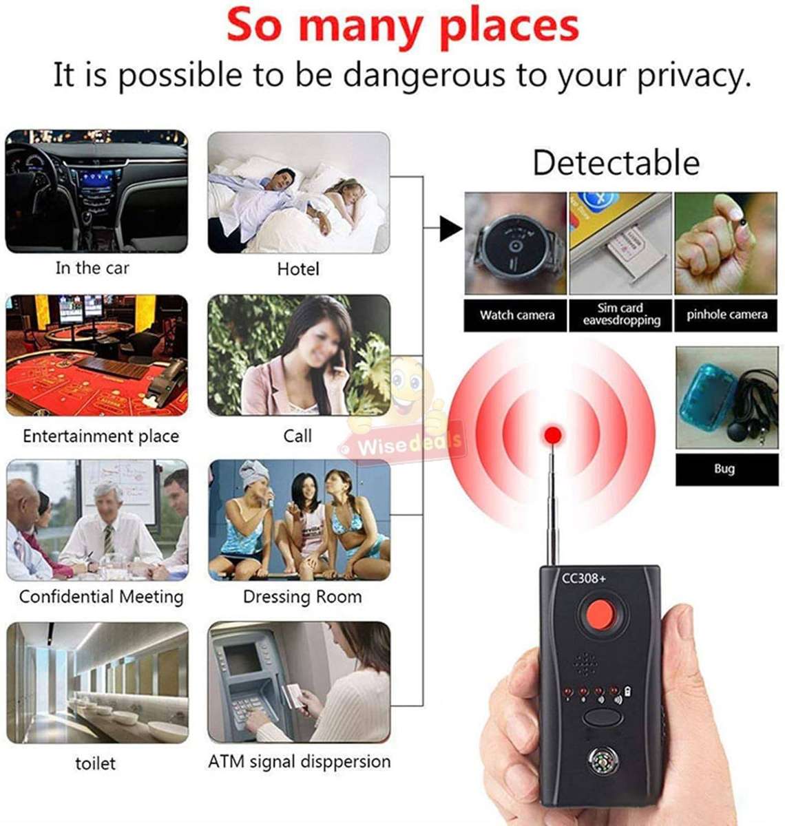Anti-Spy RF Signal GSM Full-range All-round Finder Detector