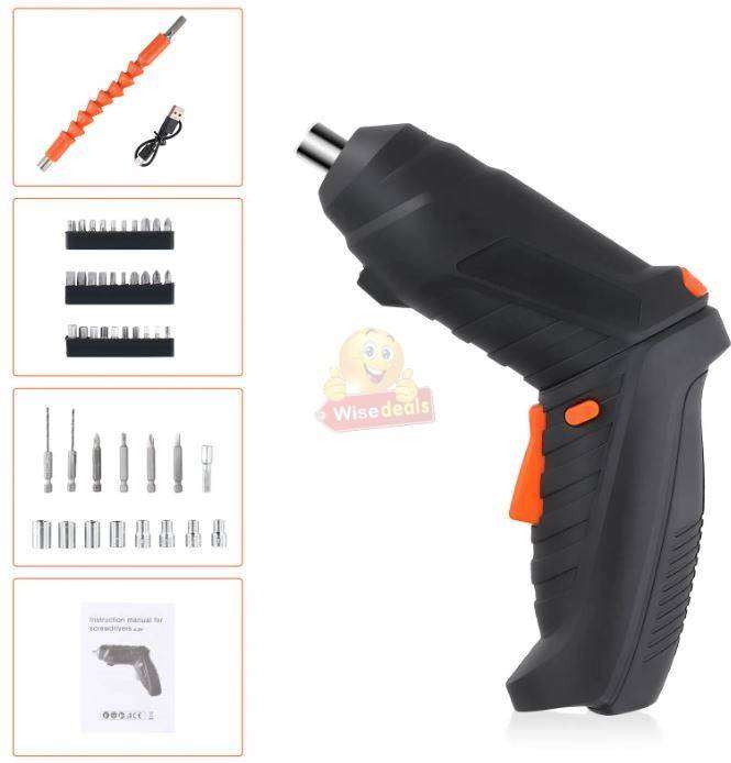 47Pcs 3.6V Cordless Electric Screwdriver Tool Kit