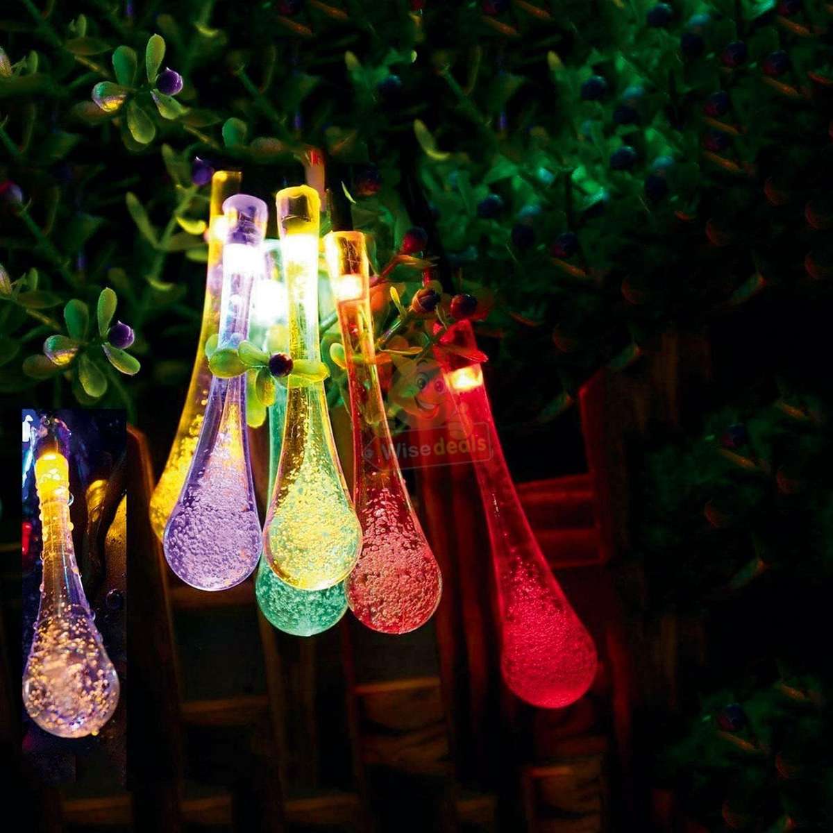 9.5M SOLAR LED String Lights with 50 Multi-colour Bulbs