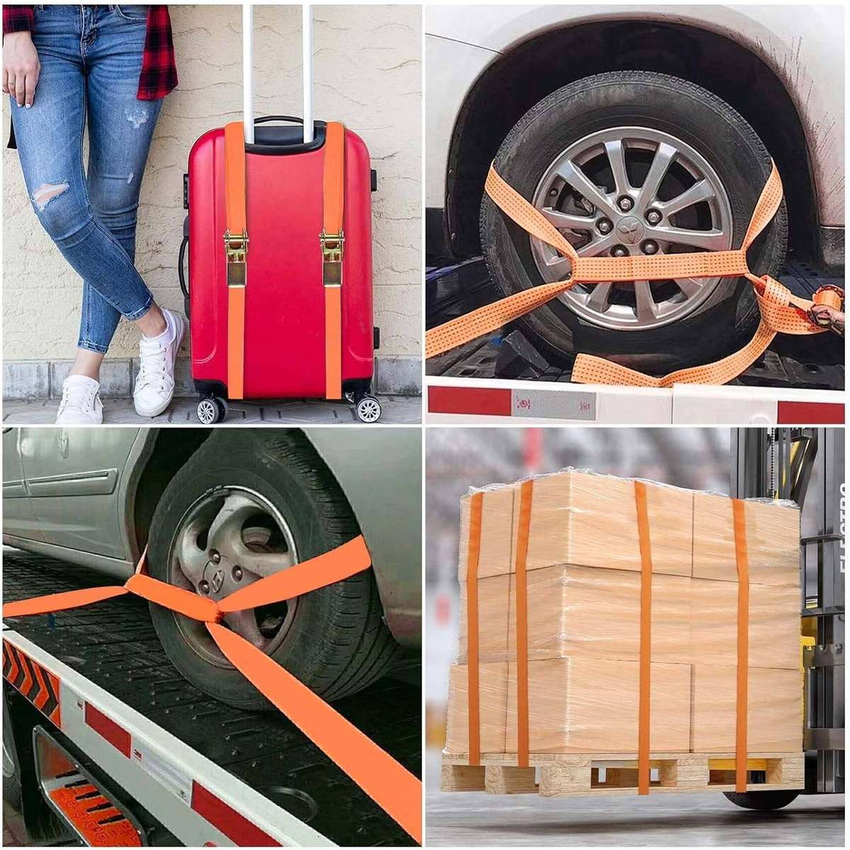 4 Piece Adjustable Ratchet Strap Set