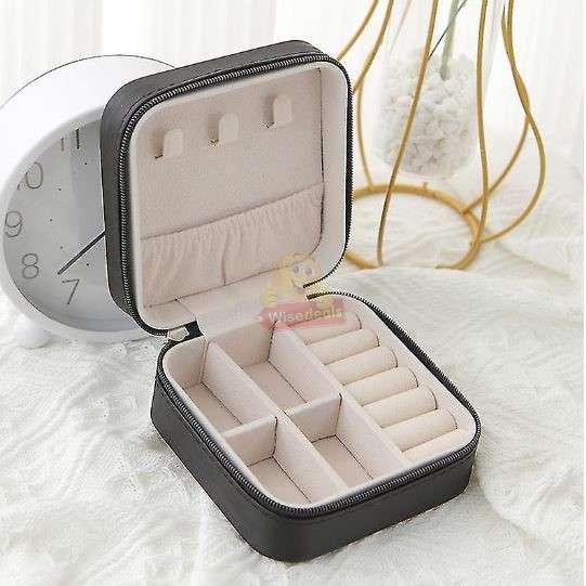 Leather Jewellery Zipper Storage Box