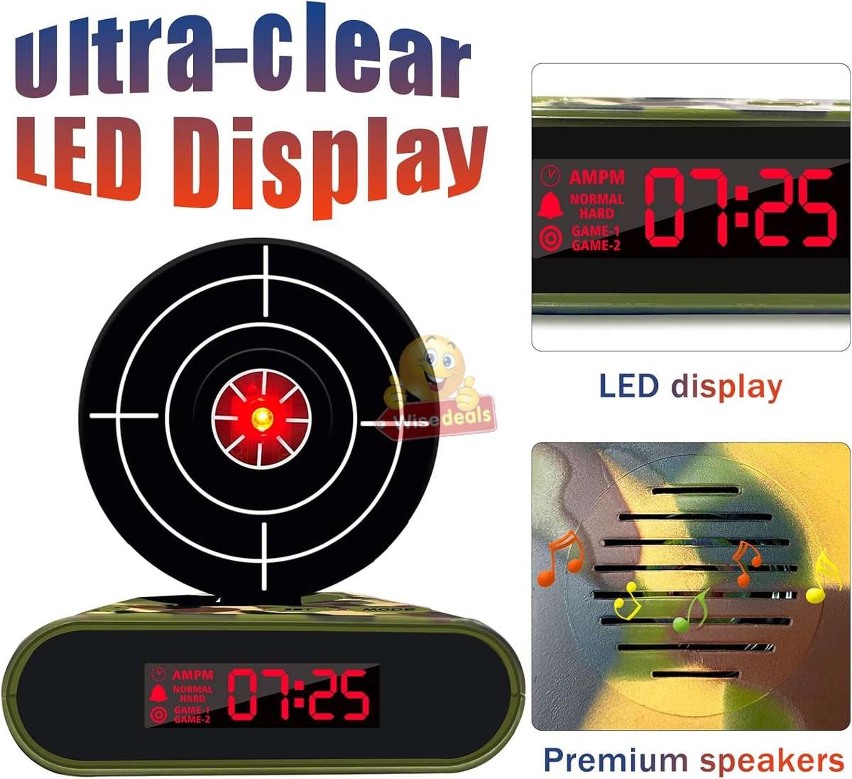 USB Game Mode and Gun Target LED Alarm Clock
