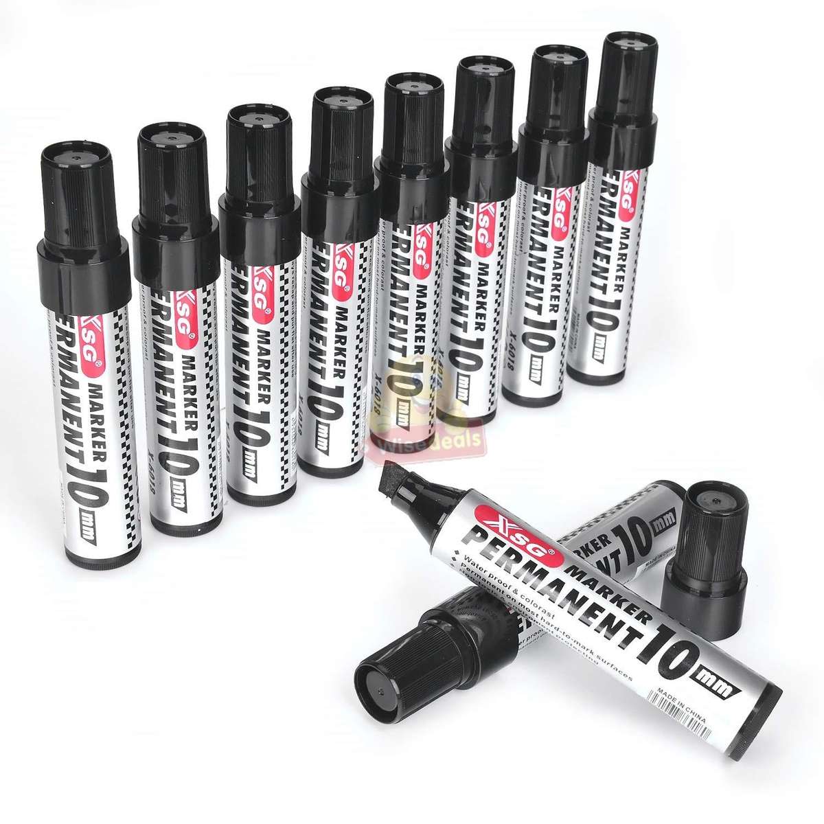 Secret Compartment 10 Piece Jumbo Waterproof Permanent Black Markers