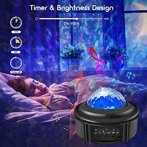 Bluetooth Speaker and Starry Sky Projection Night Light with Remote