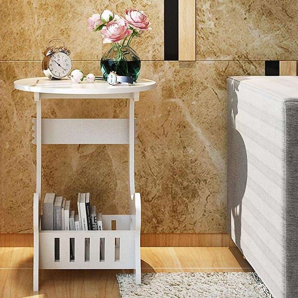 Mini Round Coffee Tea Home Living Room Magazine Storage Rack Bedside Table