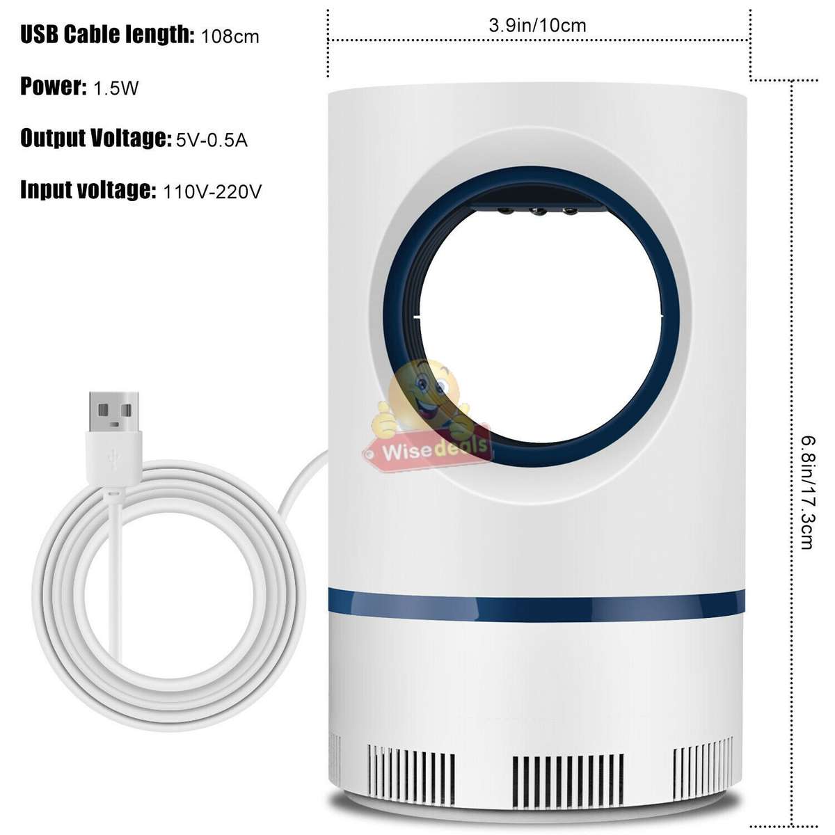 Effective UV Light Mosquito and Insect Killer, powered by USB for Indoor and Outdoor use