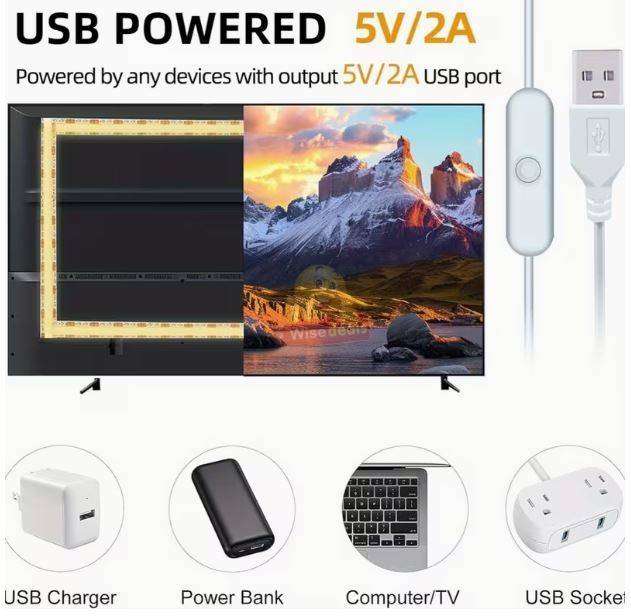 3M Waterproof USB and button switch LED Smart Neon Strip Light
