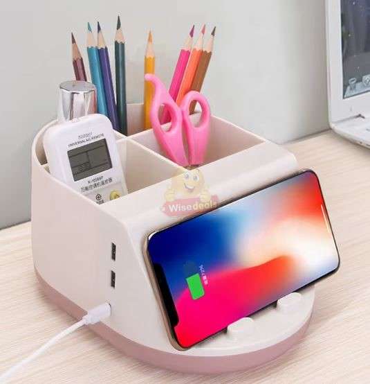 Multifunctional Wireless Charger Storage Box Desktop Organizer