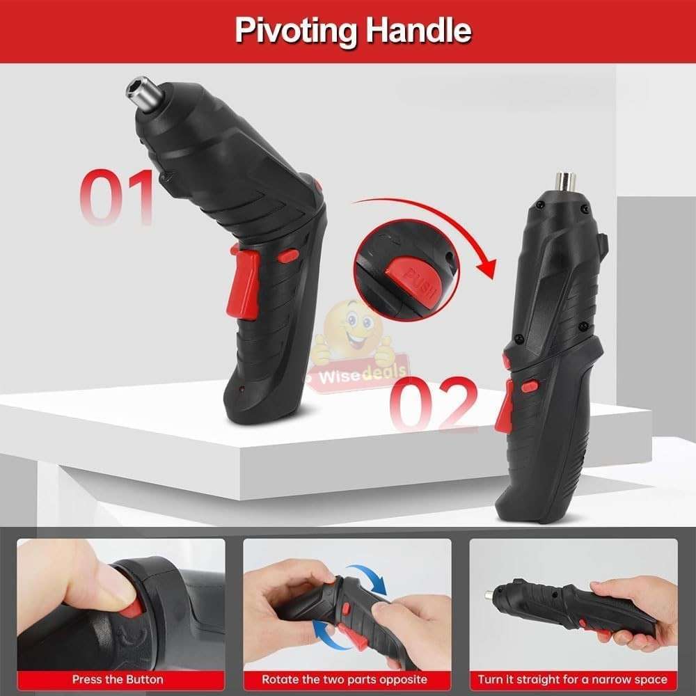 Cordless USB Charging Mini Rechargeable Electric Screwdriver Drill LED Light