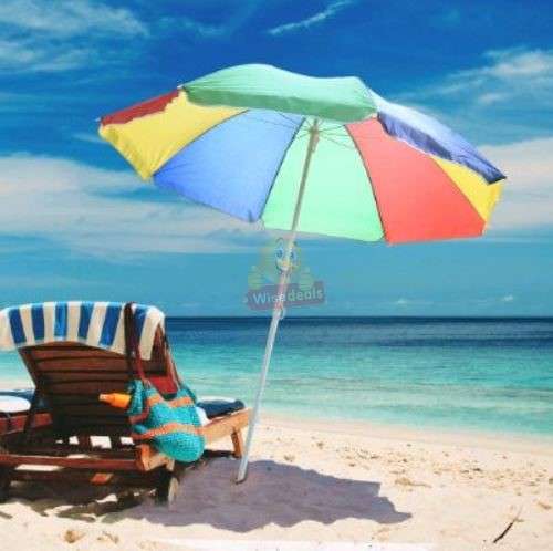 Large Outdoor Rainbow Garden or Beach Umbrella