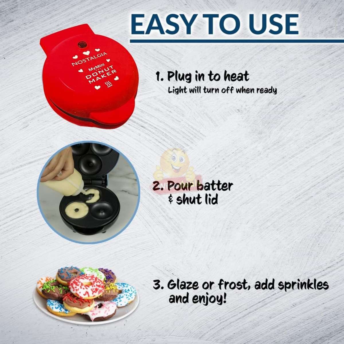 3 Minute Mini Donut Maker with Indicator Light