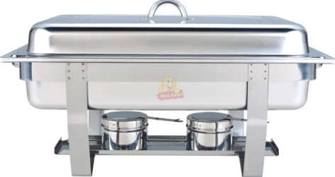 Double chafing stainless steel dish