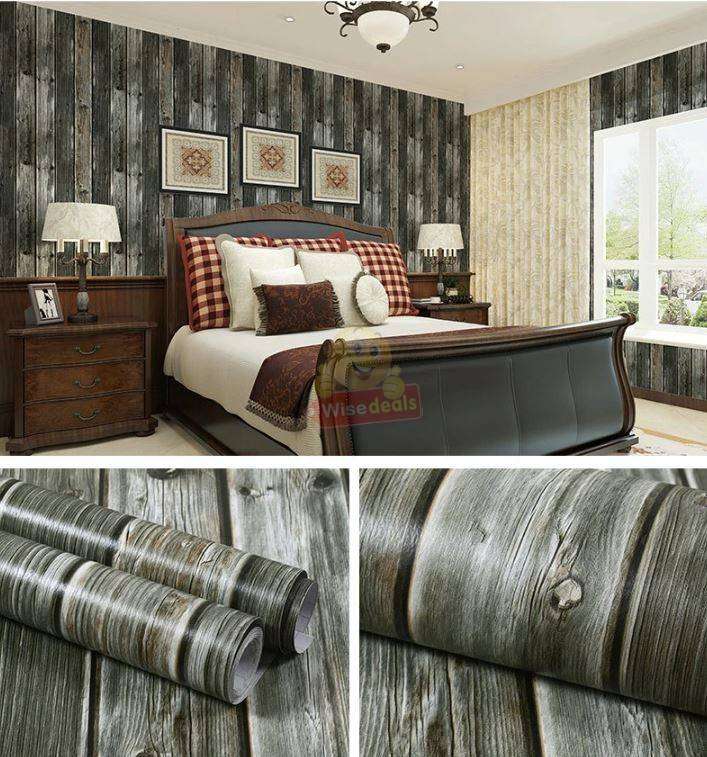45cm X 100cm Thickened Wood Grain Sticker Self-adhesive PVC Wallpaper Wardrobe Cabinet
