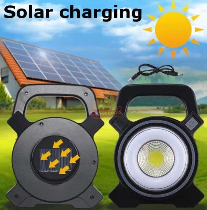 Solar Rechargeable COB LED Work Light with Solar Panel
