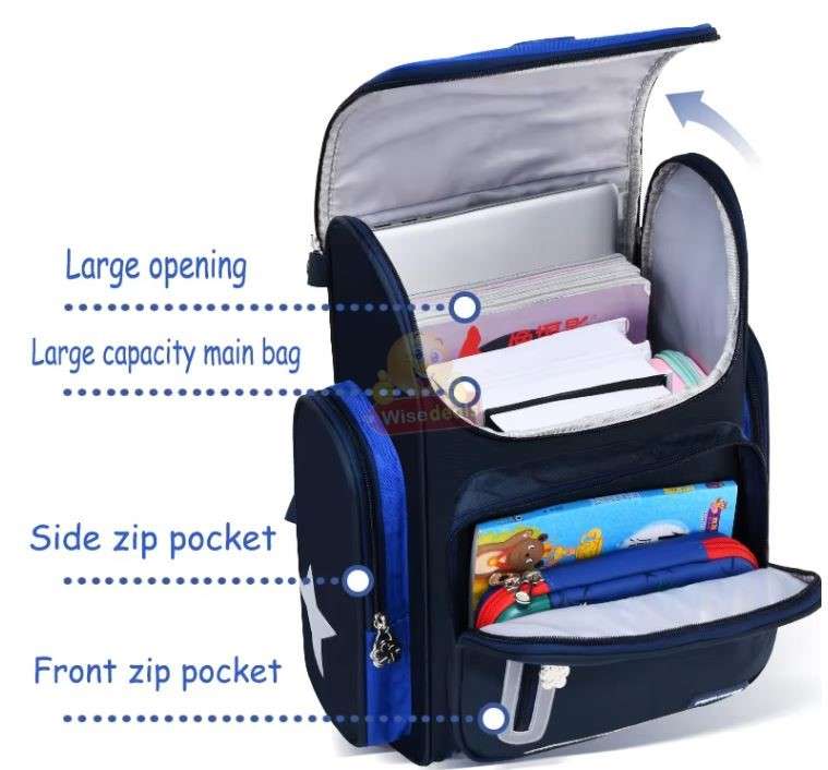 Lightweight Backpack with Safety Warning Reflective Strips in Red or Pink