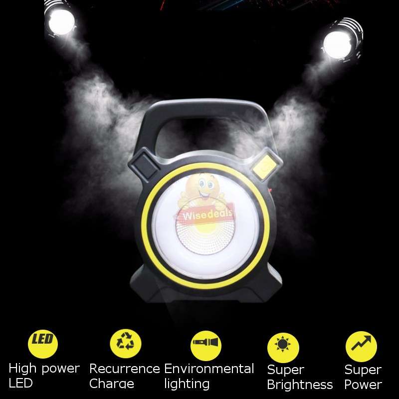 Solar Rechargeable COB LED Work Light with Solar Panel