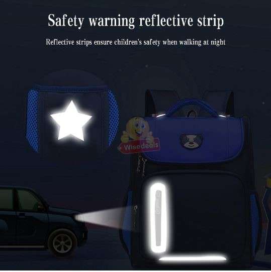 Lightweight Backpack with Safety Warning Reflective Strips in Red or Pink