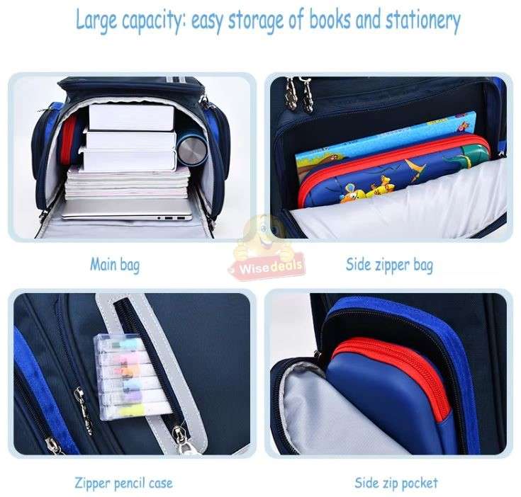 Lightweight Backpack with Safety Warning Reflective Strips in Red or Pink