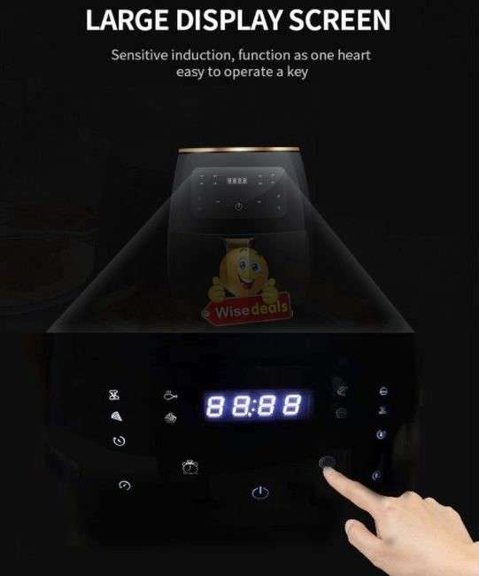 6L Air Fryer with Digital LED Display in Dark Green