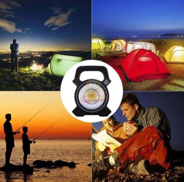 Solar Rechargeable COB LED Work Light with Solar Panel