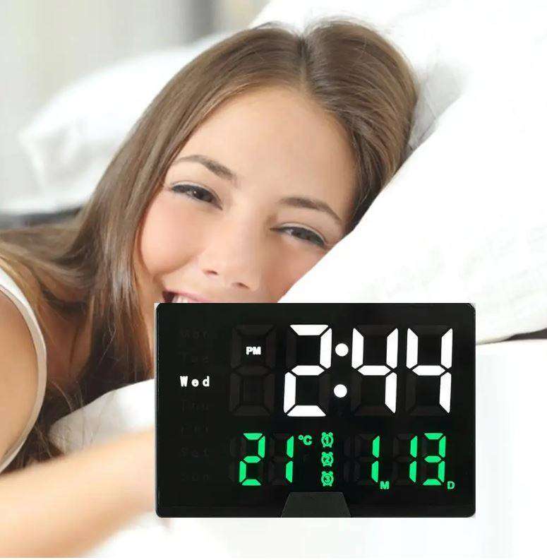 Desktop Table LED Digital Thermometer Date Display Alarm Clock