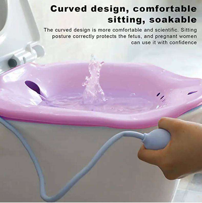 Portable Bidet Sitz Bath with Flusher for Postpartum Nursing Care  Purple