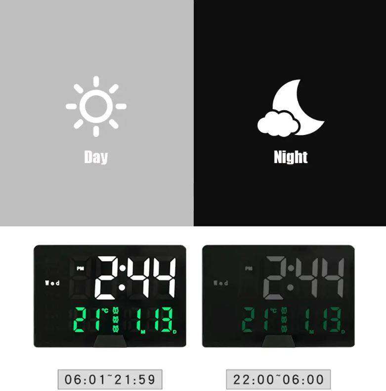 Desktop Table LED Digital Thermometer Date Display Alarm Clock