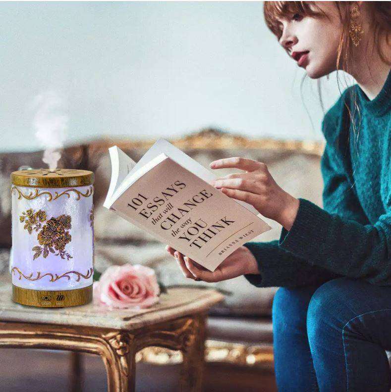 200ml Metal Flower Essential Oil Diffuser with 7 Colour Changing Lights