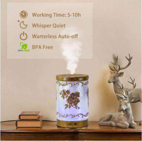 200ml Metal Flower Essential Oil Diffuser with 7 Colour Changing Lights