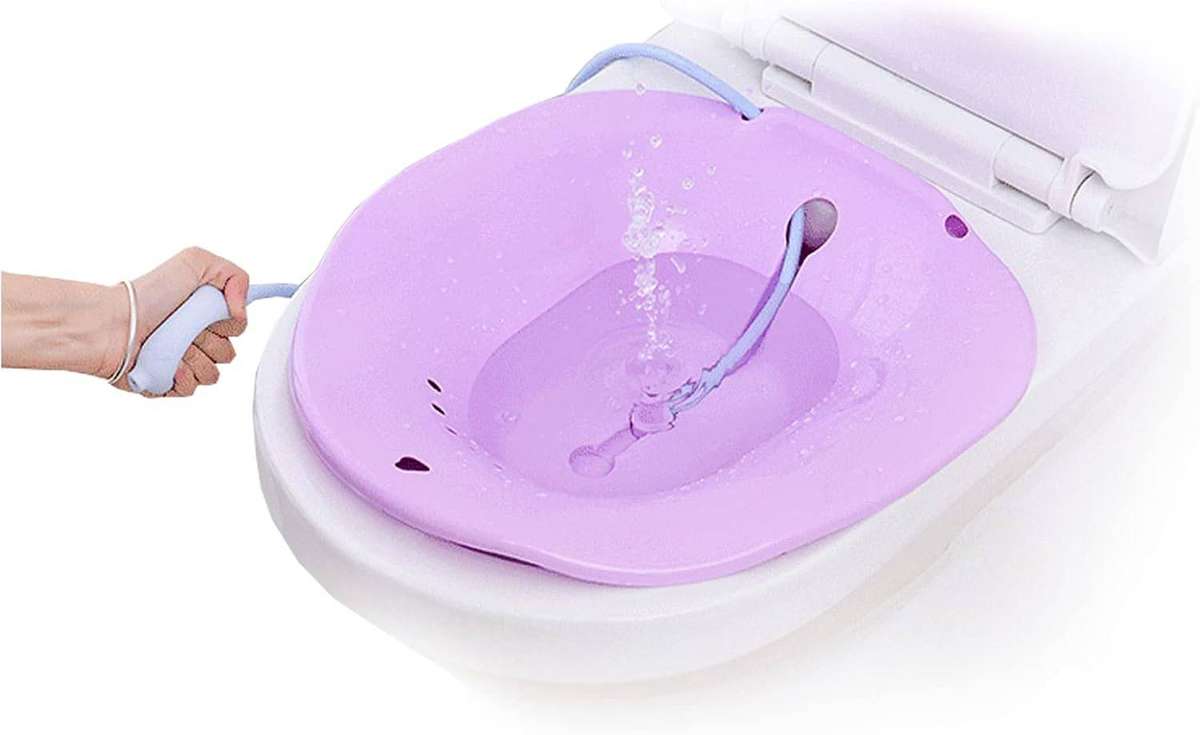 Portable Bidet Sitz Bath with Flusher for Postpartum Nursing Care  Purple