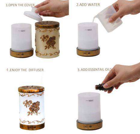 200ml Metal Flower Essential Oil Diffuser with 7 Colour Changing Lights