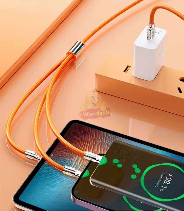 120W 3 in 1 Zinc Alloy Micro USB Fast Charger