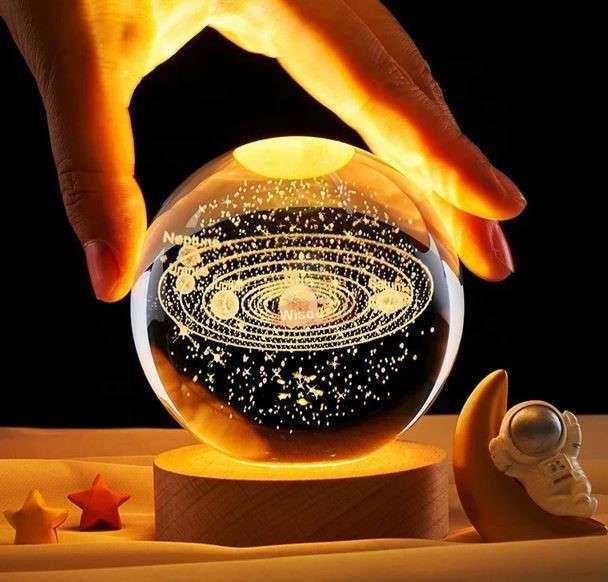 Luminous 3D Laser Engraving crystal ball night Light
