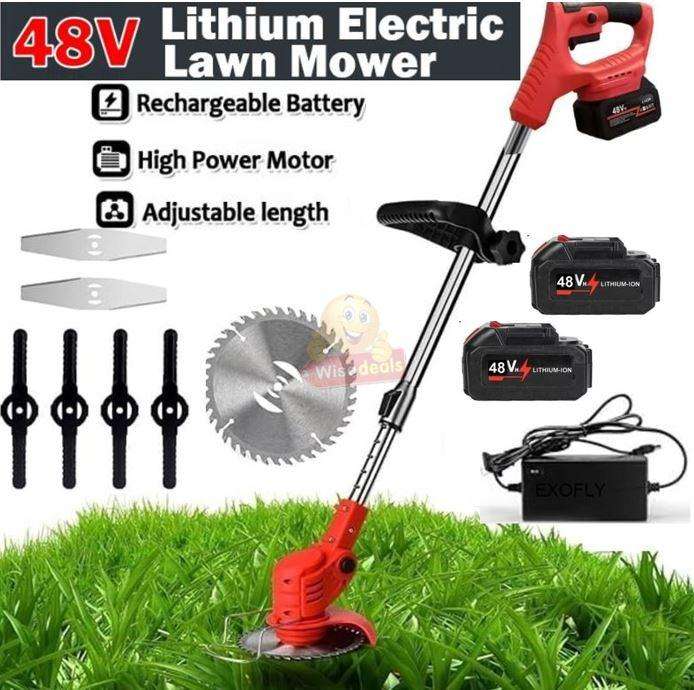 Rechargeable Wireless Lawn Mower and Grass Cutter with 2 X 48V Lithium Battery