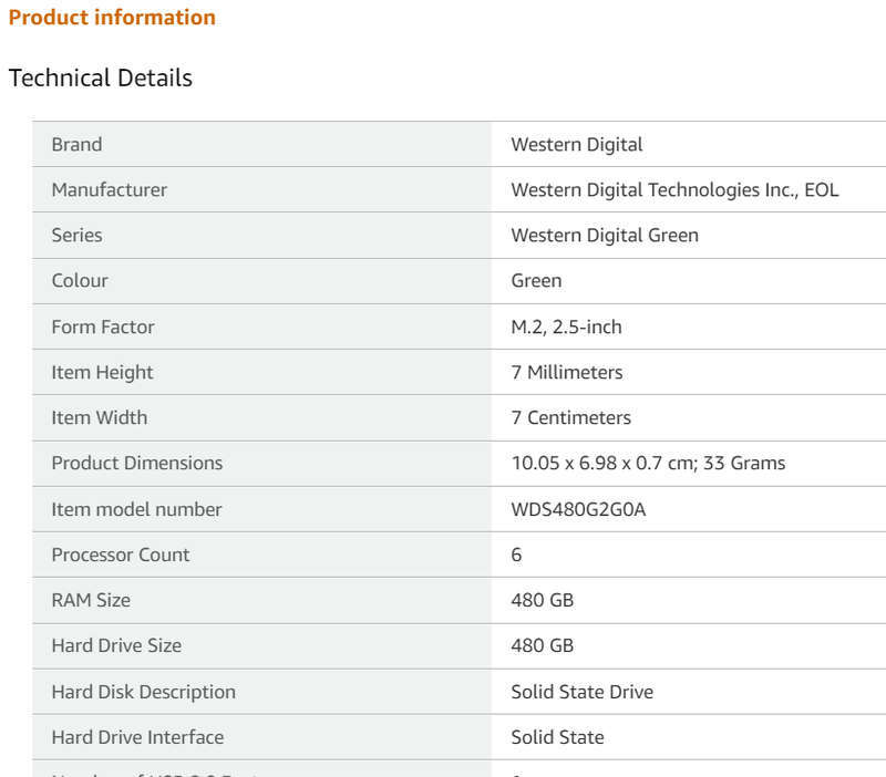 WD GREEN 480GB SSD - Solid State Drive - SATA III 2.5 inch ** BRAND NEW ** SuperFast