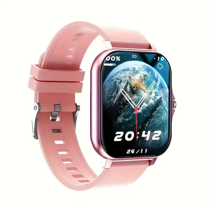 Pink 1.81" Smart Watch, High Definition Touchscreen, Vibrate, Audio, Bluetooth, Heart sensor
