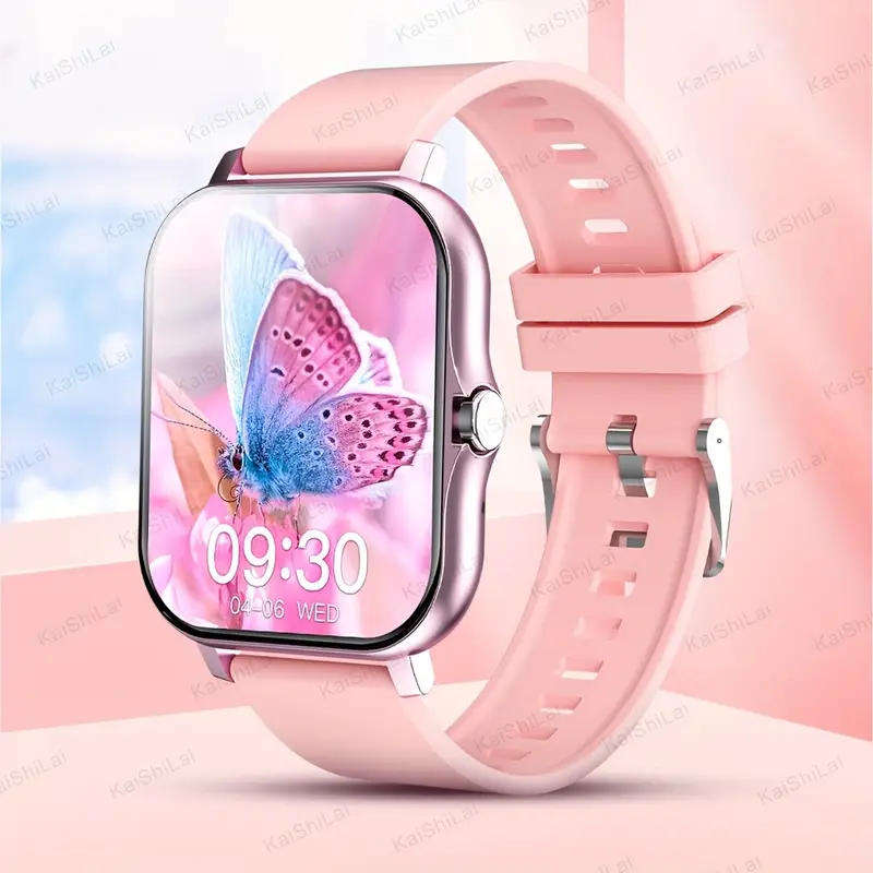 Pink 1.81" Smart Watch, High Definition Touchscreen, Vibrate, Audio, Bluetooth, Heart sensor