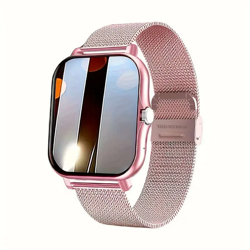 Pink 1.81" Smart Watch, High Definition Touchscreen, Vibration, Audio, Bluetooth, Heart sensor