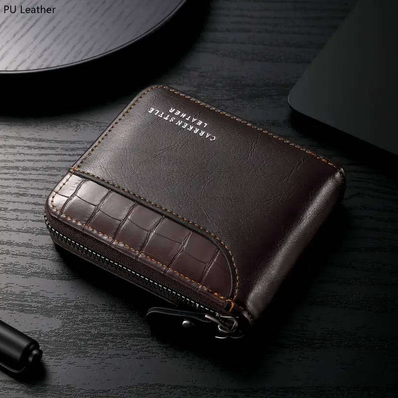 BRAND NEW! Carrken Style Leather Men's Wallet - Dark Coffee Color
