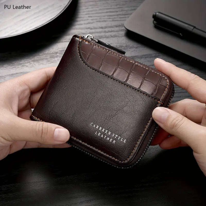 BRAND NEW! Carrken Style Leather Men's Wallet - Dark Coffee Color