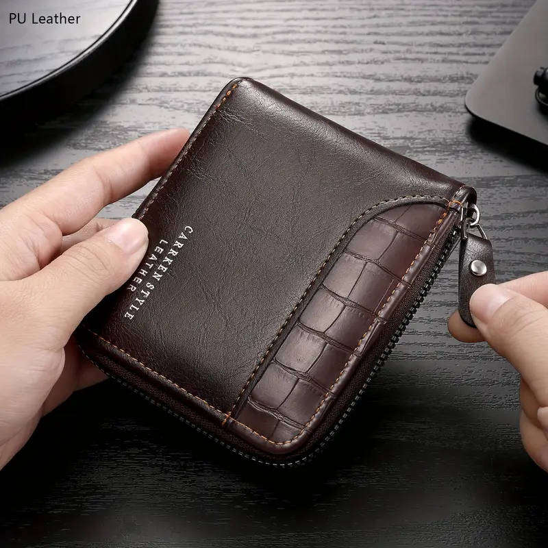BRAND NEW! Carrken Style Leather Men's Wallet - Dark Coffee Color