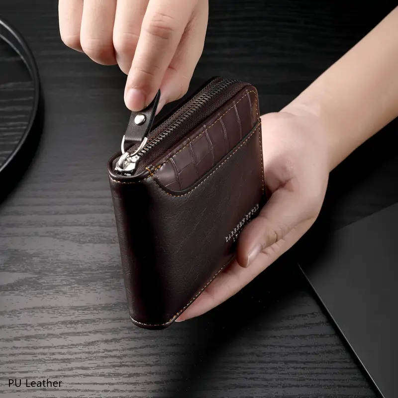 BRAND NEW! Carrken Style Leather Men's Wallet - Dark Coffee Color