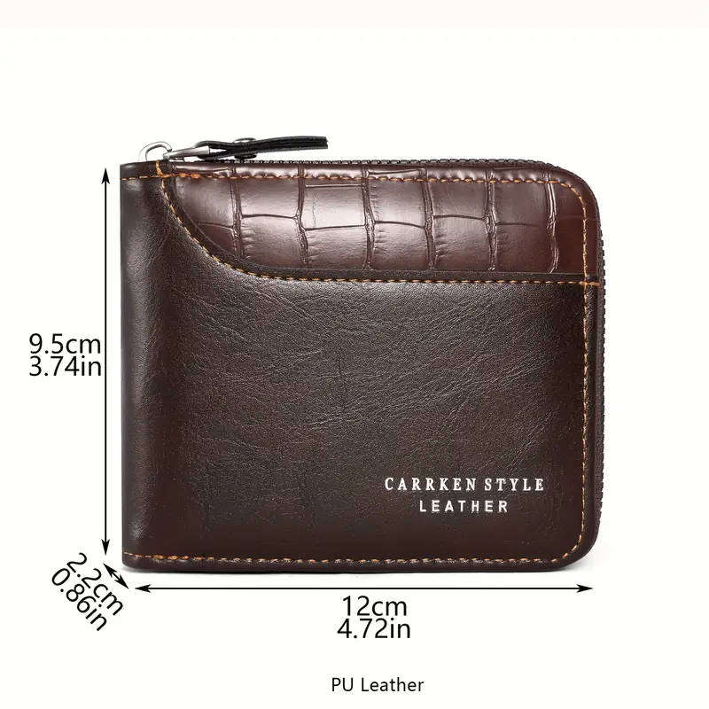 BRAND NEW! Carrken Style Leather Men's Wallet - Black Color