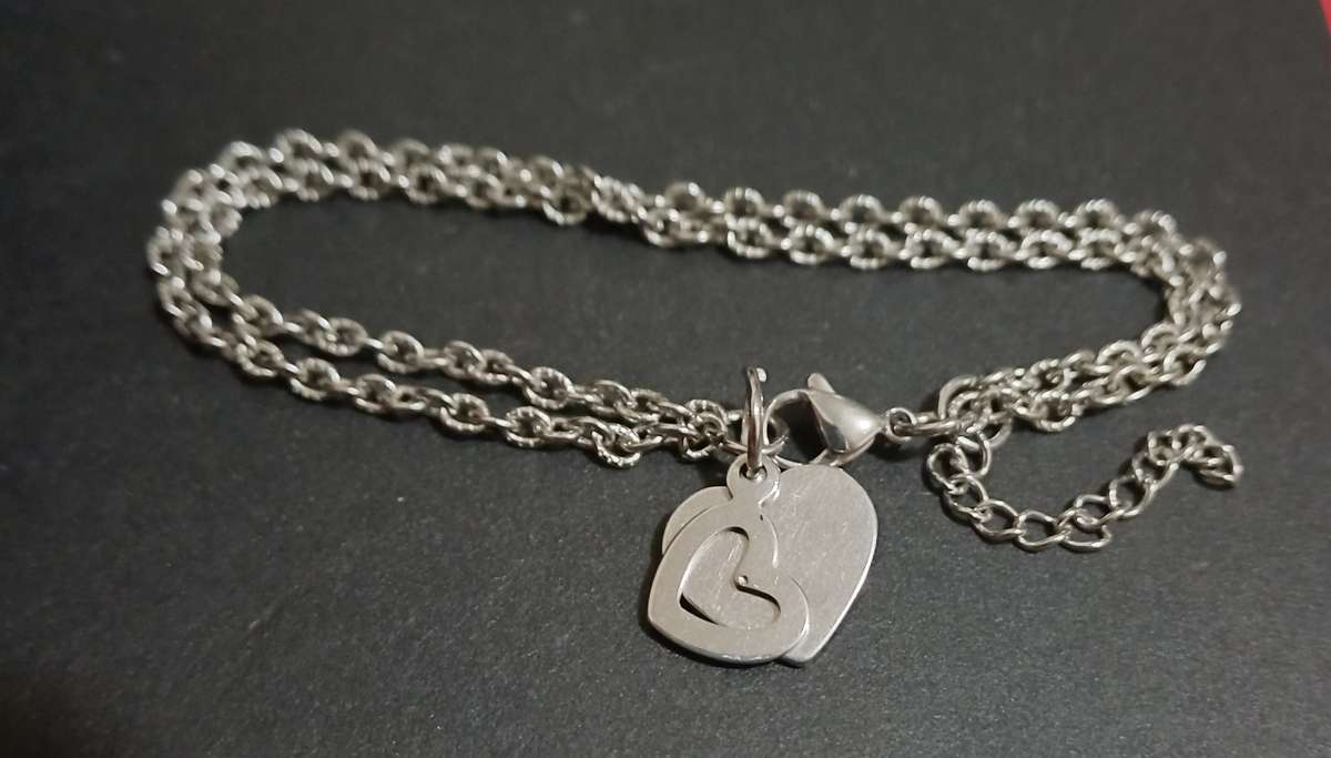 Double bracelet with heart charms 304 stainless steel