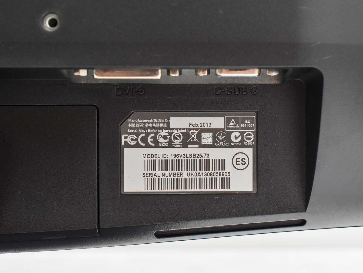 Philips 18.5" LED Monitor (Model: 196V3LSB25/73