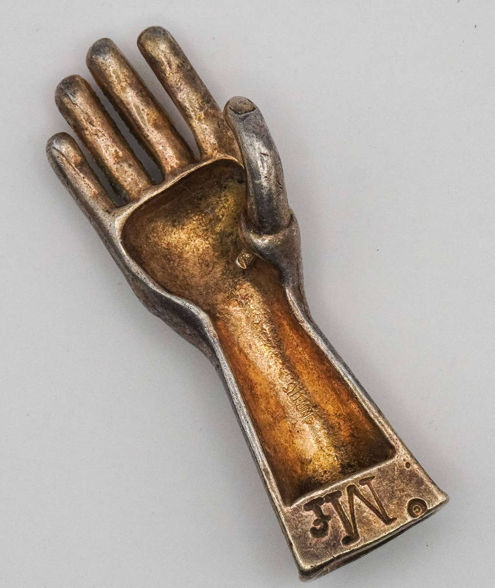 Vintage Hand Charm / Decorative Fitting Marked MF  4.5cm Curio Collectible