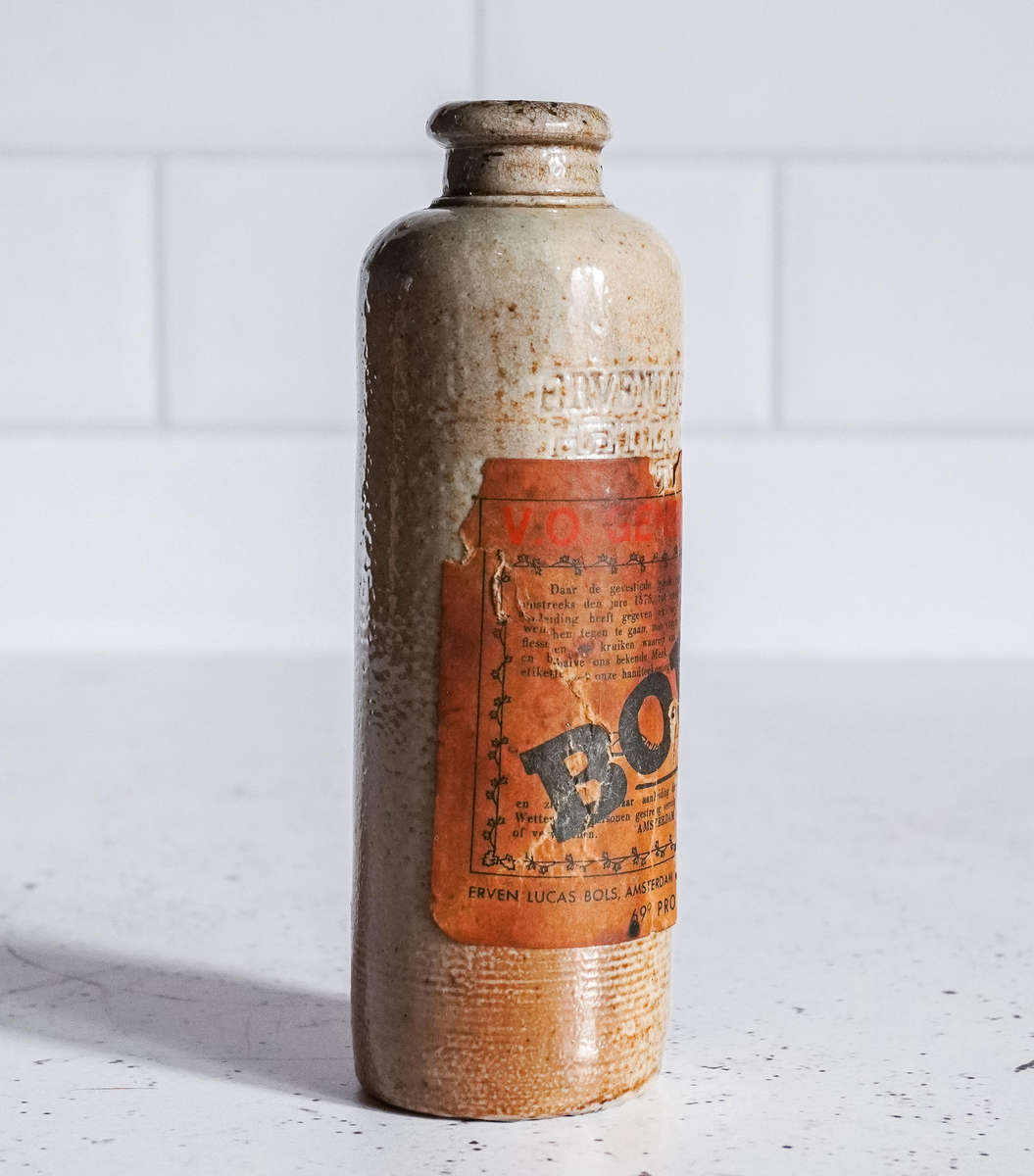 Antique Erven Lucas Bols Amsterdam Stoneware Gin Bottle (Rare Collectible)